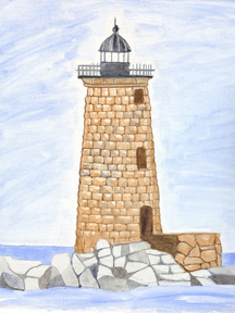 watercolor - Whaleback Lighthouse Maine